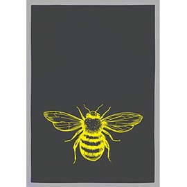 WESTCRAFT Maritime Tea Towels, Funny Sayings / Kitchen Towel - Dish Towel Vintage Kitchen Decoration Made of 100% Cotton 50 x 70 cm (Dark Grey Bee)