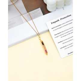 Ronglry Healing Crystals and Stones Necklace Spiritual Crystal Necklace for Women Men Healing Necklaces Empath Protection Gifts Crystal Pendant Necklaces Healing Crystals Jewelry-Empath Protection