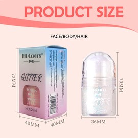 GXGM Roll-on Body Glitter Gel,Mermaid Pailletten Glitzer Gesicht,Liquid Festival Zubehör,Glitzer Face Paint,Festival Outfit Damen (Regenbogen 2Stück)