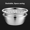 3 In 1 Colander Strainer Set Stainless Steel Rice Washing
