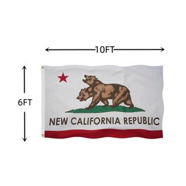 New California Republic Flag 6X10 FT – Outdoor Decor Flags Vivid Color, All Weather, Double Stitched USA New California NCR Flags，Polyester Flags with Sturdy Brass Ring. (6X10)