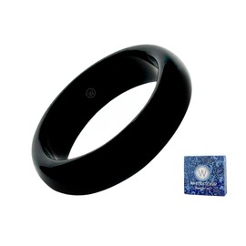 WHITESTONE JEWELRY CO. - Stone Ring Collection - Wedding Ring for Women and Men - Stackable Agate Engagement Band - Natural Stone Size 4-15 (Elysian - Black Onyx, Size 8)
