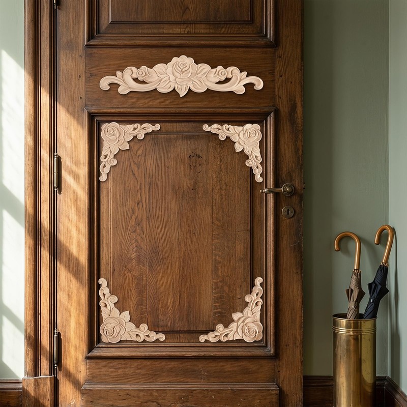 Rovelin 5PCS Wood Appliques Wall Decor Wood Trim Decorative Mouldings