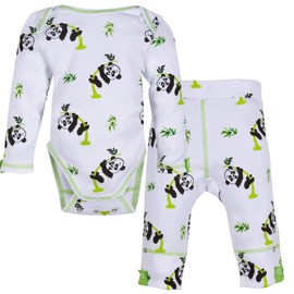 MiracleWear Panda LS Bodysuit/Panda Pant Outfit Two-Piece 0-6 Month