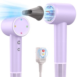 Hair Dryer, Professional Ionic Blow Dryer for Women, 1600W 110,000RPM Hairdryer(4 Temps & 3 Speeds)