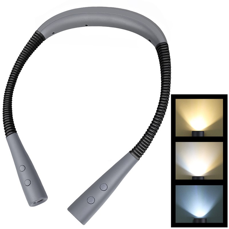 Neck Light Color Brightness Adjustable Eye Friendly Rechargeable Reading Light