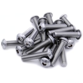 M6 (6mm x 18mm) Hex Socket Button Machine Screw (Bolt) - Stainless Steel (A2) (Pack of 20)
