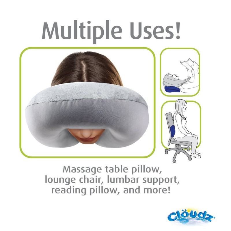 Cloudz Dual Comfort Microbead Airplane Travel Neck Pillow. Super Soft