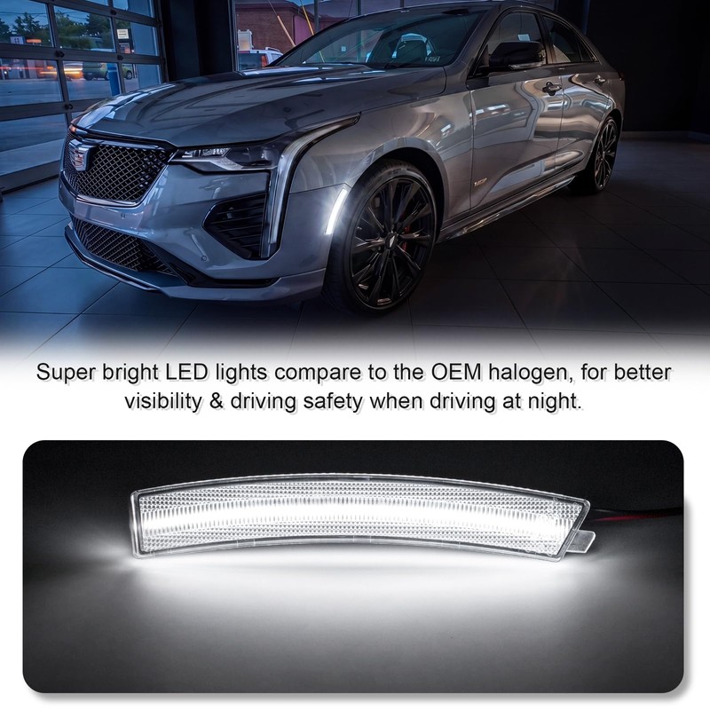 2PCS LED Side Marker Lights for 2020-Up CT4 Front Bumper