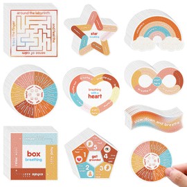 Libima 72 Pieces Anxiety Sensory Stickers Anxiety Textured Stickers Fidget Stickers Mindfulness Sticker School Counselor Supplies Adult Sensory Items Anxiety Relief, 9 Styles (Groovy Color)