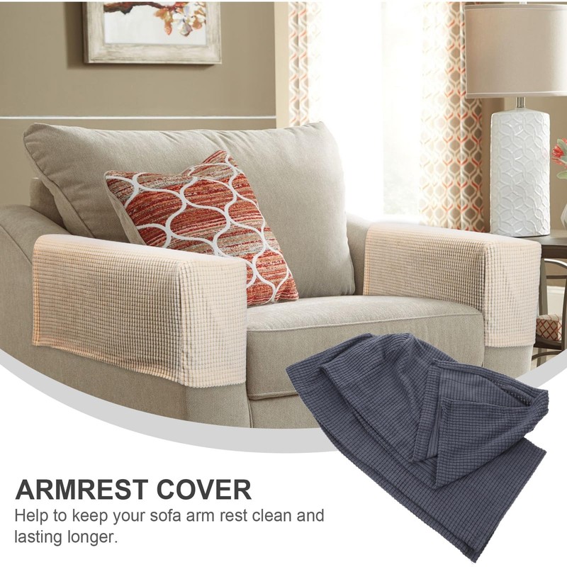 Cabilock 2pcs Stretch Sofa Armrest Covers Elastic Couch Arm Covers