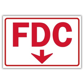 Berpahome - FDC Sign, Fire Department Connection Sign, 12 x 8 Inches, 120 Mil Plastic, UV Protected, Weather Resistant, Waterproof, Durable Ink, Easy To Mount