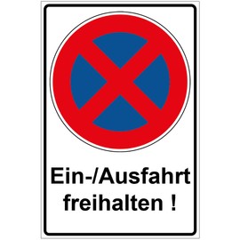 Sign "Einfahrt/Ausfahrt freihalten" Aluminium / Dibond 200 x 300 mm - 3 mm Thick