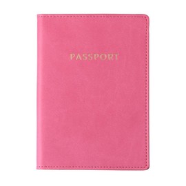 Eccolo Travel Passport Cover Case with Storage Pocket (Pink)
