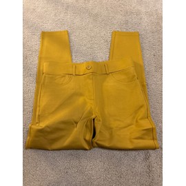 Betabrand Dress Yoga Pants Skinny Leg Mustard Dark Gold large NWT