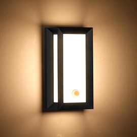 Kawell Motion Sensor Wall Light Outdoor Waterproof LED Wall Socnce Dusk to Dawn Exterior Wall Lamp 18W Hardwired for Patio Porch Courtyard Garage, Warm White