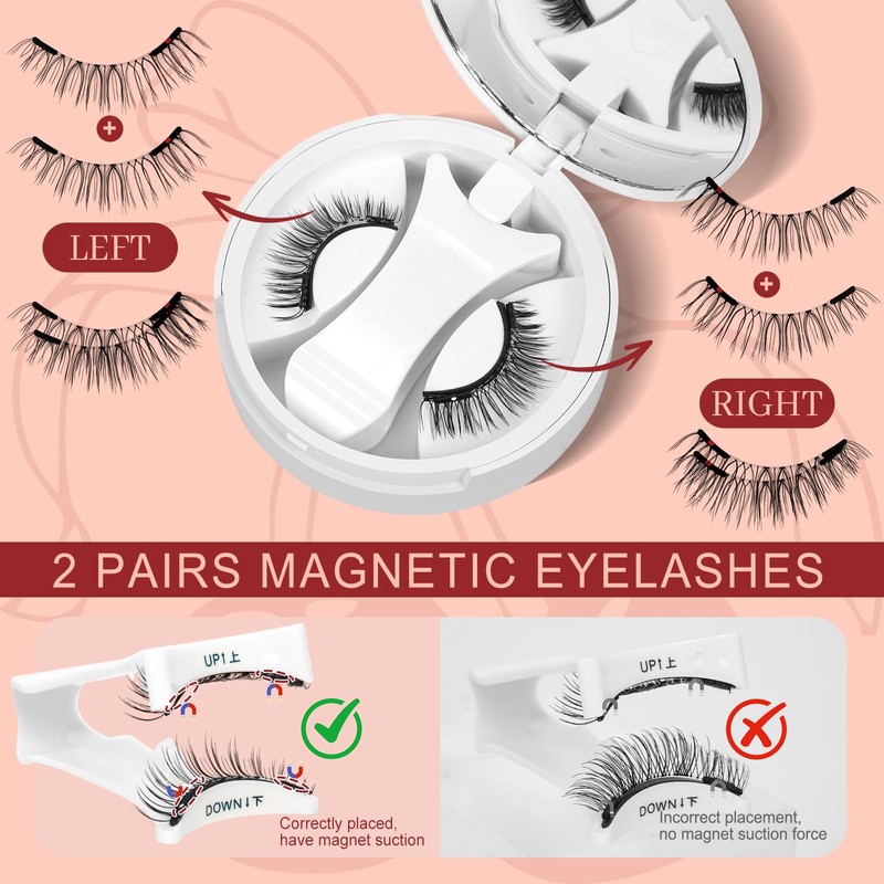 Higu clace Magnetic Eyelash kit, Reusable Magnetic Lashes Set with