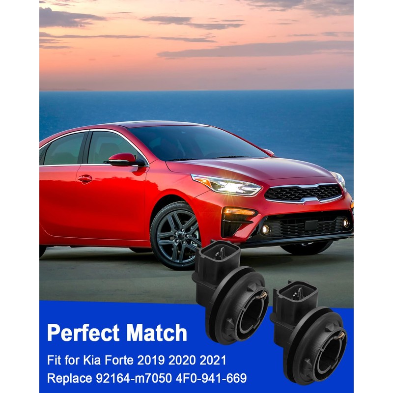 2 Pcs Daytime Running Light Socket Holder Compatible with Kia