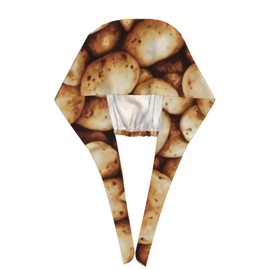Potato Adjustable Working Cap Scrub Hat Sweatband, Fashional Elastic Bandage Tie Back Nurse Hats Head Cover for Women & Men