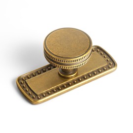 Goo-Ki Cabinet Knobs with Base Plate/Backplate Zinc Alloy Hardware for Drawer Kitchen，6 Pack Vintage Brass Bronze Single Screw Knob/Pull with Spacer