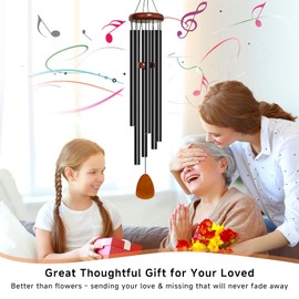 Bursvik Wind Chimes for Outside Deep Tone, 50 inch Large Wind Chimes, 6 Heavy Duty Tubes Aluminium Metal Extra Large Wind Chime, Decoration for Garden, Patio, Yard, Gift for Mother's Day(Waterdrop)