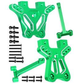RCarmubWow RC Shock Tower & Brace Upgrades Part for 1/18 LaTrax Teton,LaTrax Desert Prerunner,Aluminium Front Rear Shock Tower & Brace Hops Up,Replace #7637,Green