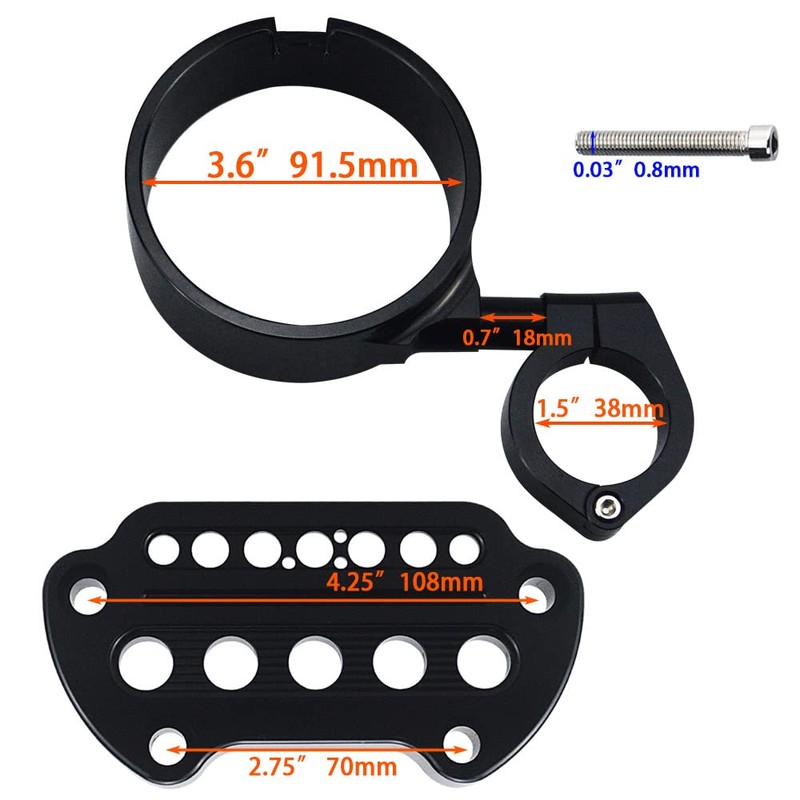 ONETK Motorcycle Indicator Light Handlebar Top Bar Riser Clamp Speedometer