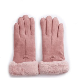 V Vincenza Windproof Sherpa Lined Winter Hand Gloves for Women - Warm and Stylist Winter Gloves For Cold Weather (Pink)