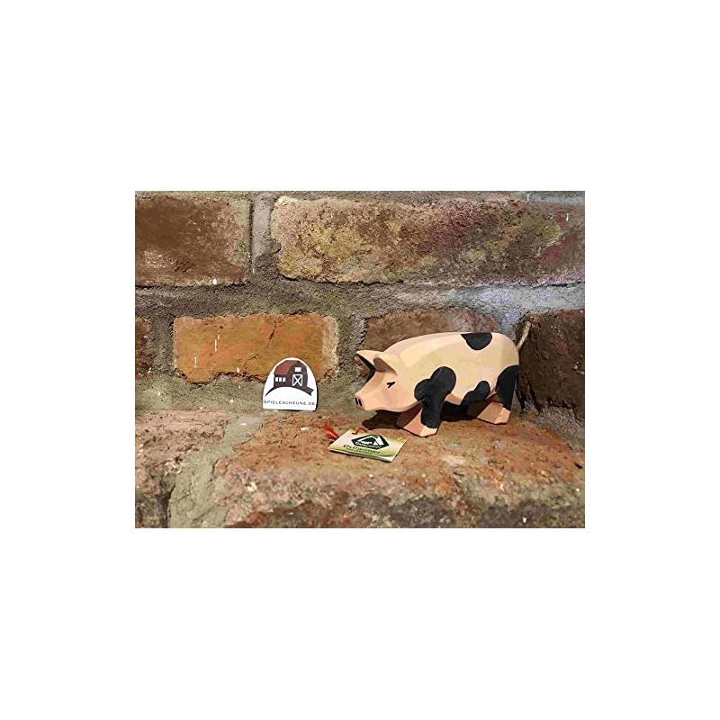 Ostheimer 10951 Pig Figurine Mottled Raised Head