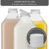 JoyJolt Glass Milk Bottle with Lid AND Pourer Multi-Pack. 64