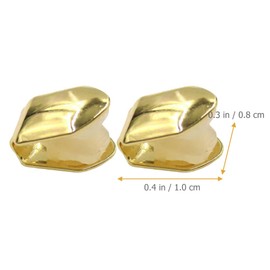 HEALLILY 2pcs Gold Plated Small Single Tooth Cap Hip Hop Teeth Grill Decoration