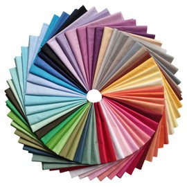 Misscrafts 50PCS Cotton Fabric Squares 20cm x 20cm Solid Colors Patchwork Fabric Bundle Pre-cut Squares Sewing Quilting DIY Craft