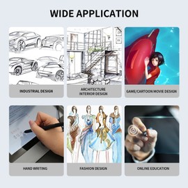 10moons  T503 Digital Art Graphics Drawing Tablet 6 x3.9 inches Ultralight Art Creation Sketch with Battery-free Stylus 8 Pen Nibs 8192 Levels Pressure 4 Express Kys Compatible with Windows Android OTG for Drawing Designing Teaching Online Course