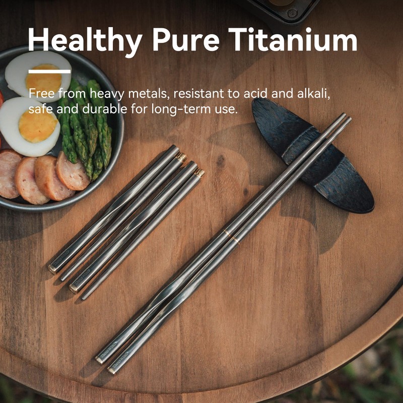 Thous Winds Titanium Chopsticks, Foldable Ultralight Chopsticks, Reusable Utensils for