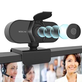 Salandens Webcam con micrófono, cámara Web HD 1080p, cámara Web para Ordenador, Enfoque automático Plug and Play, cámara USB para Ordenador portátil, PC/Mac, Estudio en línea,Videollamadas, Grabación