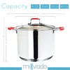 Millvado Stock Pot, Large Stainless Steel 11 Quart StockPot, Large