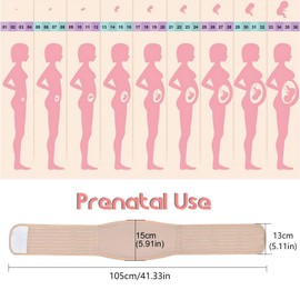 HTRTRR Pregnancy Belly Belt - Breathable Pregnancy Belt with Abdominal Support - Support Belt Pregnancy for Back for Everyday Use and Sports (Skin Colour)