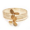 Avalaya Textured Crystal Flower Upper Arm Bracelet/Gold Plated/Up to 26cm