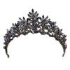 1PC Vintage Baroque Crown Alloy Bridal Hair Tiara Headpiece (Black)