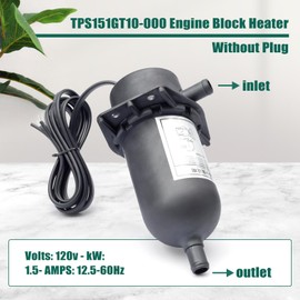 YUXIVCNE TPS151GT10-000 Engine Block Heater 1500W 120V Option 100-120F Coolant Pre-Heater Compatible with Diesel & Gas Engines Generator Tractor Truck Boat Replace TPS151GT8-000 590-893 Without Plug