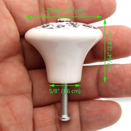 4 PCs Vintage Style Round Ceramic Knobs Handles Pulls for Cabinet Drawer Door