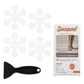 Secopad Bathtub Stickers Non-Slip, 12 PCS White Safety Shower Treads Adhesive Appliques with Premium Scraper