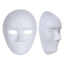 Yookat 9 Pieces DIY Full Face Masks Plain White Mask Full Face Blank Paintable Mask Mardi Gras Masks Masquerade Masks