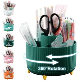 Cayxenful 360° Rotating Desk Organizer with 5 Compartments