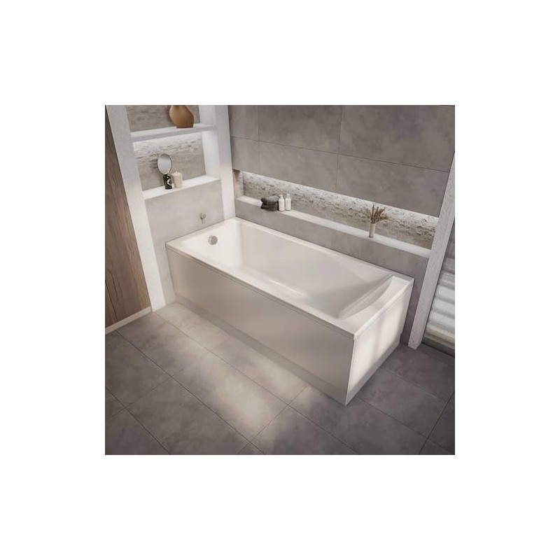 Milano - White Waterproof Straight Bath Front Panel - 1700mm