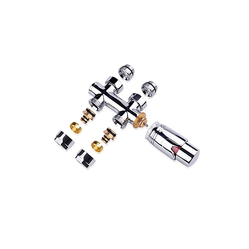 S SIENOC 3/4 to 1/2 H Valve Chrome Connection Set
