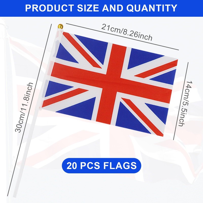 British Flag, British Flag, British Flag, Hand Wave Small Flags