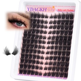 Spikes Lash Clusters Natural Eyelash Clusters Wispy Manga Lash Extension Unique Spiky Cluster Eyelash Extensions Anime Individuals Fairy Cluster Lashes 8-18mm 144Pcs DIY at home