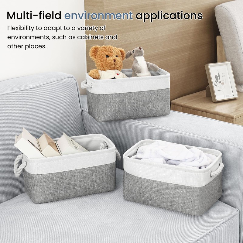 Patvingot Storage Baskets 14.1” x 10.2” x 7” for Shelves,Canvas