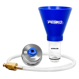 PESIKO 64mm Oil Filter Wrench, Drain Hose & Engine Oil Funnel for Toyota, Lexus and Scion 2.0-5.7L Engine Cartridge Style Oil Filter Remover Tool